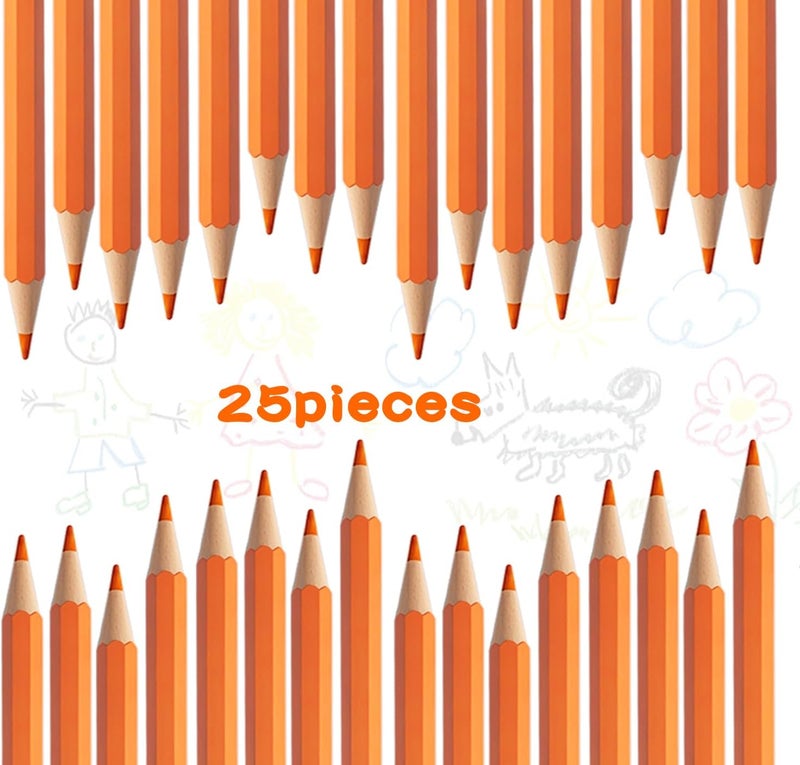 Adhere 25pcs Checking Pencils Erasable colored Pencils Pre-Sharpened #2 HB,for Checking Tests Grading,Map Coloring, editing Office Favors,including a Free sharpener. (Orange) - Image 5